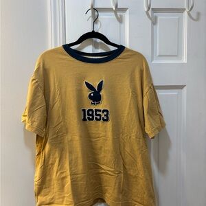 Playboy Yellow Ringer Patched T-Shirt